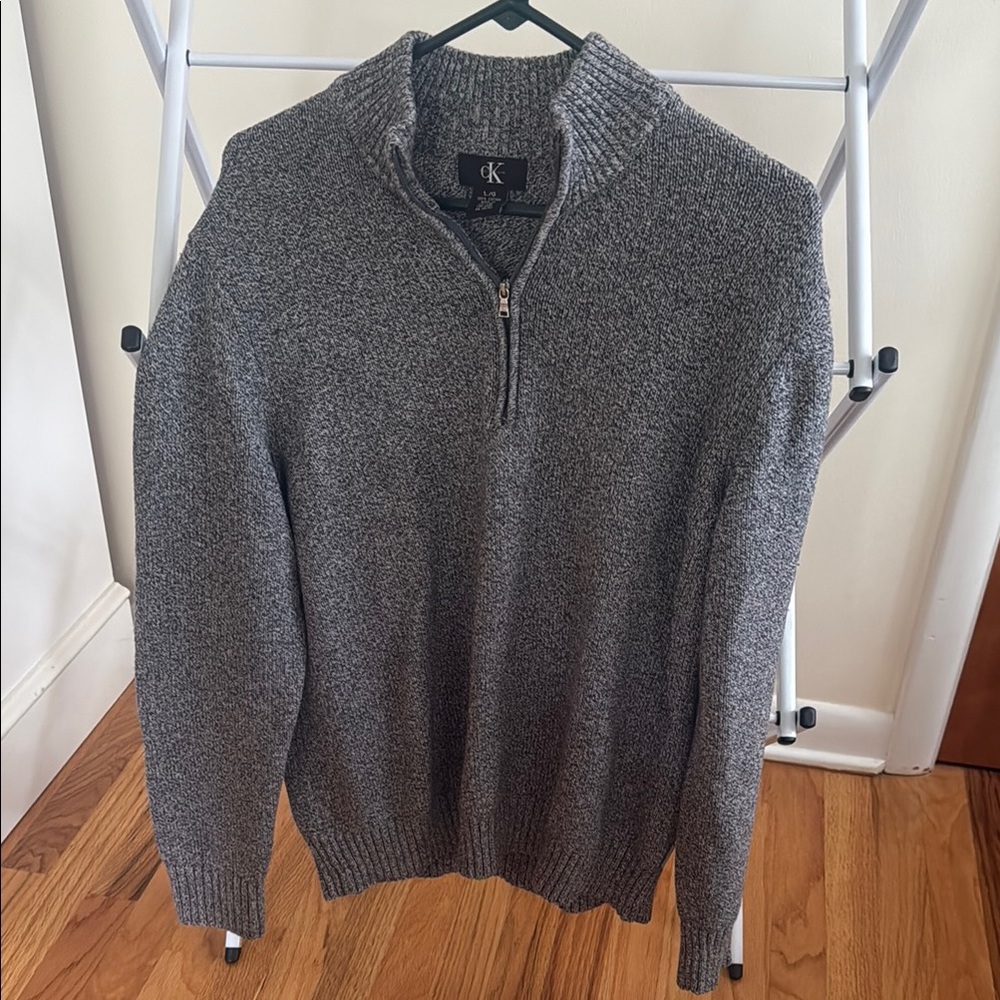 Calvin Klein Gray Zip Up Sweater